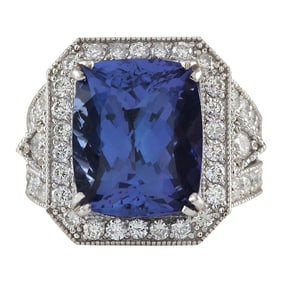 Tanzanite 14K White Gold Diamond Ring