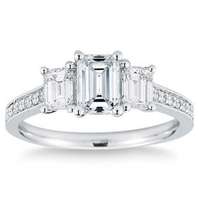 Natural 3.10 CT Diamond Bridal Ring 18K White Gold