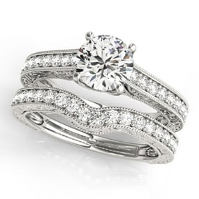 1.67 ctw Certified VS/SI Diamond 2pc Wedding Set 14k White Gold