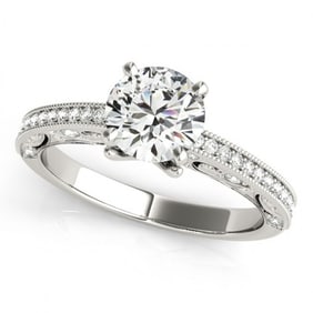 1.25 ctw Certified VS/SI Diamond Antique Ring 18k White Gold