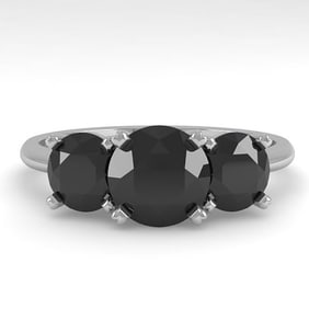 2 ctw Black Diamond Past Present Future Designer Ring 18k White Gold