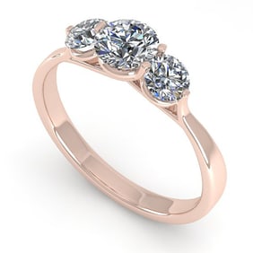1 ctw Past Present Future VS/SI Diamond Ring Martini 18k Rose Gold