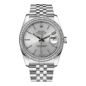 Rolex Datejust Diamond Bezel Silver Dial