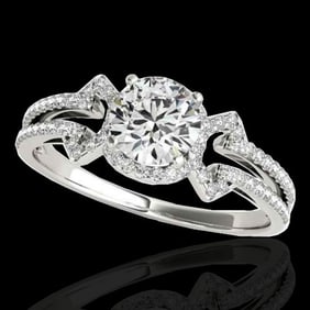 1.36 ctw Certified Diamond Solitaire Ring 10k White Gold