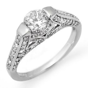 1.42 ctw Certified VS/SI Diamond Ring 14k White Gold