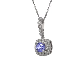 2.6 ctw Tanzanite & Diamond Victorian Necklace 14K White Gold