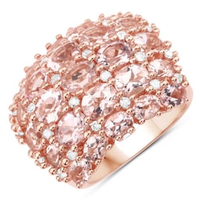 5.43 CT Genuine Morganite and White