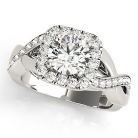 1.65 ctw Certified VS/SI Diamond Halo Ring 18k White Gold
