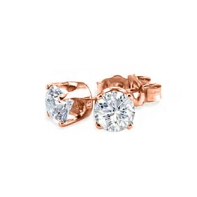 0.90 ctw Certified VS/SI Diamond Stud Earrings 18k Rose Gold
