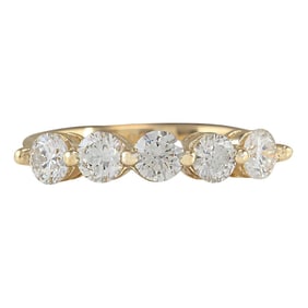 Natural Diamond 18K Yellow Gold Ring
