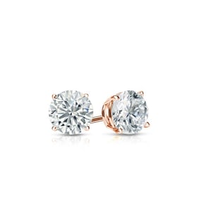 Natural 0.33 CTW Diamond Stud Earrings 14K Rose Gold