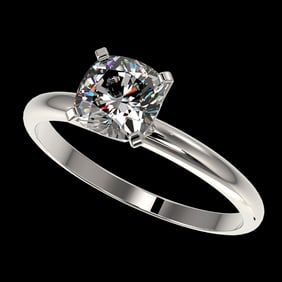1 ctw Certified VS/SI Quality Cushion Cut Diamond Ring 10k White Gold