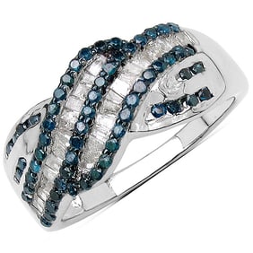 0.88 CT Genuine Blue Diamond &