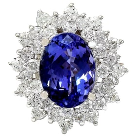 Tanzanite Diamond Ring 14K White Gold