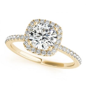 1.25 ctw Certified VS/SI Diamond Halo Ring 18k Yellow Gold