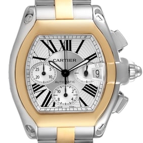Cartier Roadster Chronograph Mens Steel Yellow