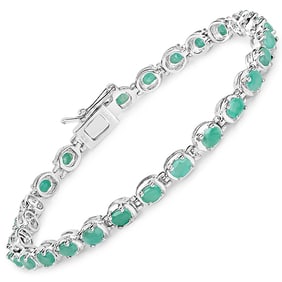 3.50 CT Genuine Emerald 14K White