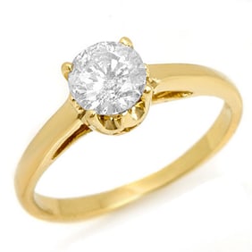 0.80 ctw Certified VS/SI Diamond Ring 14k Yellow Gold