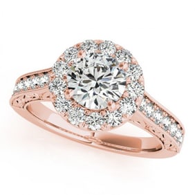 2.22 ctw Certified VS/SI Diamond Halo Ring 18k Rose Gold