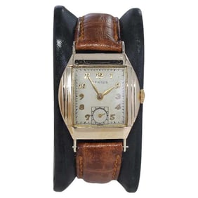 Benrus Yellow Gold Filled Art Deco