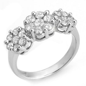 1.25 ctw Certified VS/SI Diamond Ring 14k White Gold
