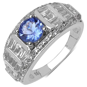 2.30 CT Genuine Tanzanite & White