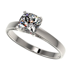 1 ctw Certified VS/SI Quality Cushion Cut Diamond Ring 10k White Gold