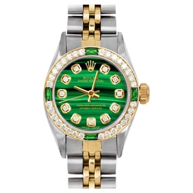 Rolex Ladies Oyster Perpetual Malachite Diamond