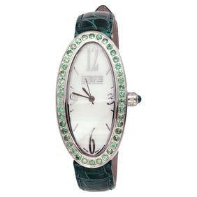 Tsavorite Pave Dial Luxury Swiss Quartz
