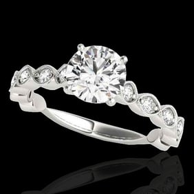 1.5 ctw Certified Diamond Solitaire Ring 10k White Gold