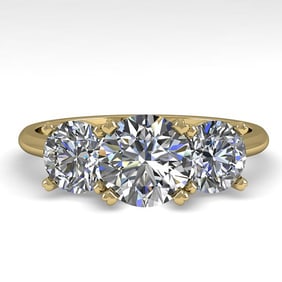 2 ctw VS/SI Diamond Past Present Future Designer Ring 14k Yellow Gold