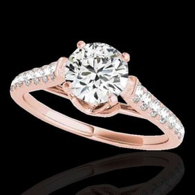 1.46 ctw Certified Diamond Solitaire Ring 10k Rose Gold