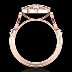 1.12 ctw VS/SI Diamond Solitaire Art Deco Ring 18k Rose Gold