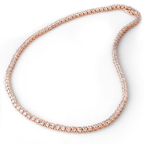 7.0 ctw Certified VS/SI Diamond Necklace 14k Rose Gold
