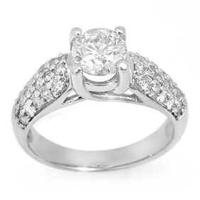 1.60 ctw Certified VS/SI Diamond Ring 14k White Gold