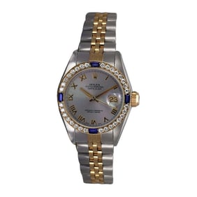Rolex Datejust Grey Roman Dial Diamond/Sapphire