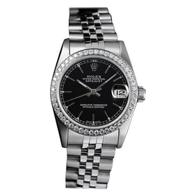 Rolex Datejust Diamond Bezel Black Dial