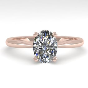 1 ctw Oval Cut VS/SI Diamond Engagment Designer Ring 14k Rose Gold