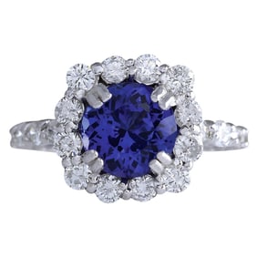 Tanzanite Diamond Ring 14K White Gold
