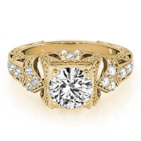 1.25 ctw Certified VS/SI Diamond Antique Ring 18k Yellow Gold