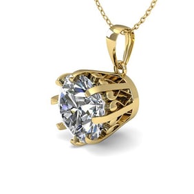 1 ctw VS/SI Diamond Solitaire Necklace Vintage 18k Yellow Gold