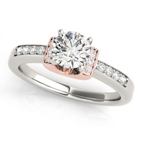 0.86 ctw Certified VS/SI Diamond Solitaire Ring 18k 2Tone Gold