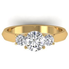 1.5 ctw Certified VS/SI Diamond Solitaire 3 Stone Ring 14k Yellow Gold