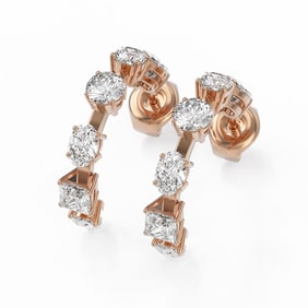 4.2 ctw Mix Cut Diamonds Designer Earrings 18K Rose Gold