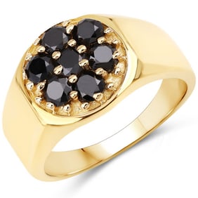 0.91 CT Genuine Black Diamond 14K