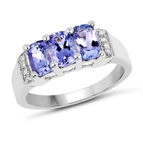 1.63 CT Genuine Tanzanite & White
