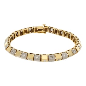 Box link bracelet in 18k white