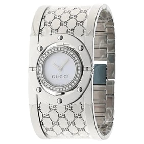 Gucci Womens YA112416 Twirl Diamond Cuff