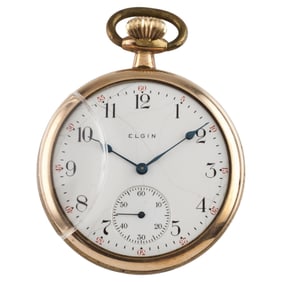1910s Elgin Gold-Filled Antique Open Face