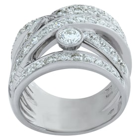 Criss Cross diamonds ring, 18k white